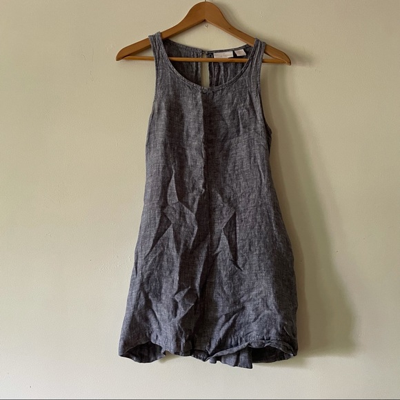 Rachel Ashwell Linen Blue denim mini tent dress with pockets - Picture 1 of 4